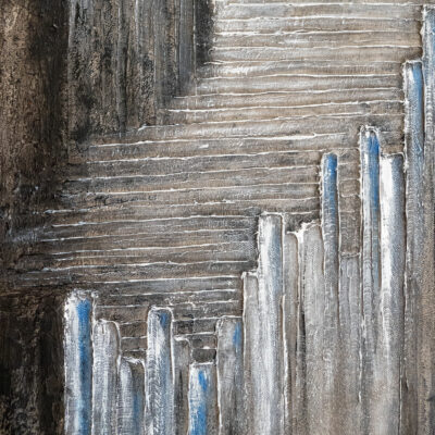 Escaliers et matière en relief du tableau Ascension – Natacha Gillot