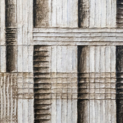 Détail de matière et volumes en relief du tableau Structure – Natacha Gillot