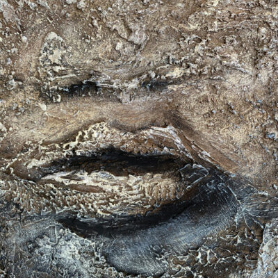 Détail de matière du portrait contemporain Le Trouble – Natacha Gillot
