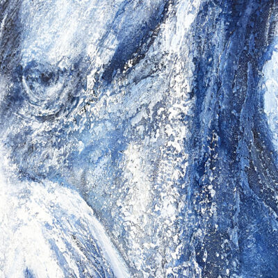 Détail de matière et relief du portrait La Libération – Natacha Gillot