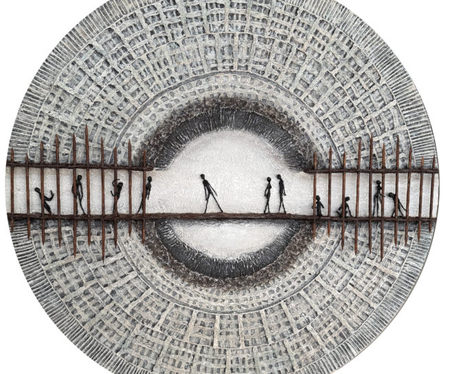 La Passerelle – tableau contemporain chemin de vie – Natacha Gillot