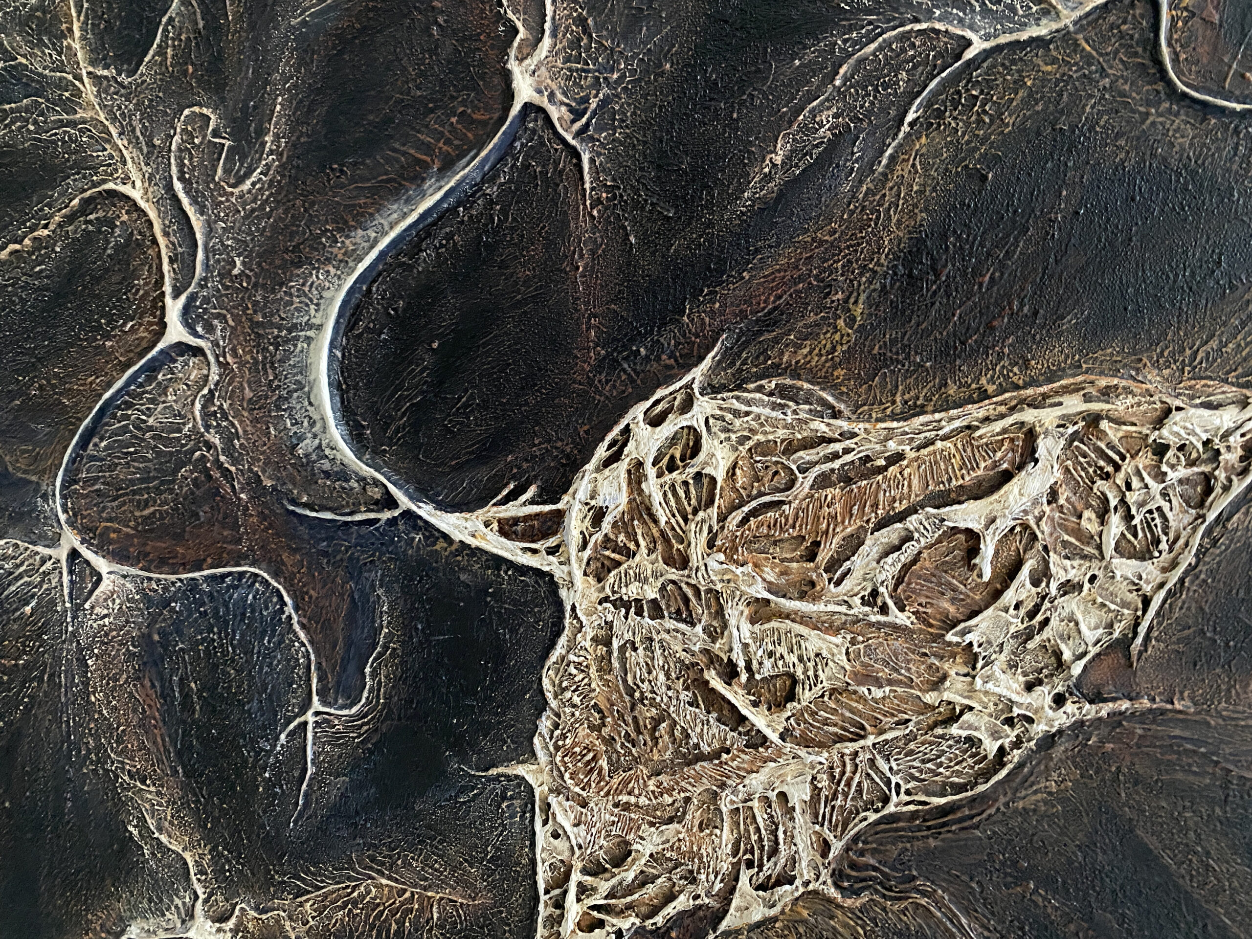 Ramifications et textures du tableau Empreinte Empyrée – Natacha Gillot
