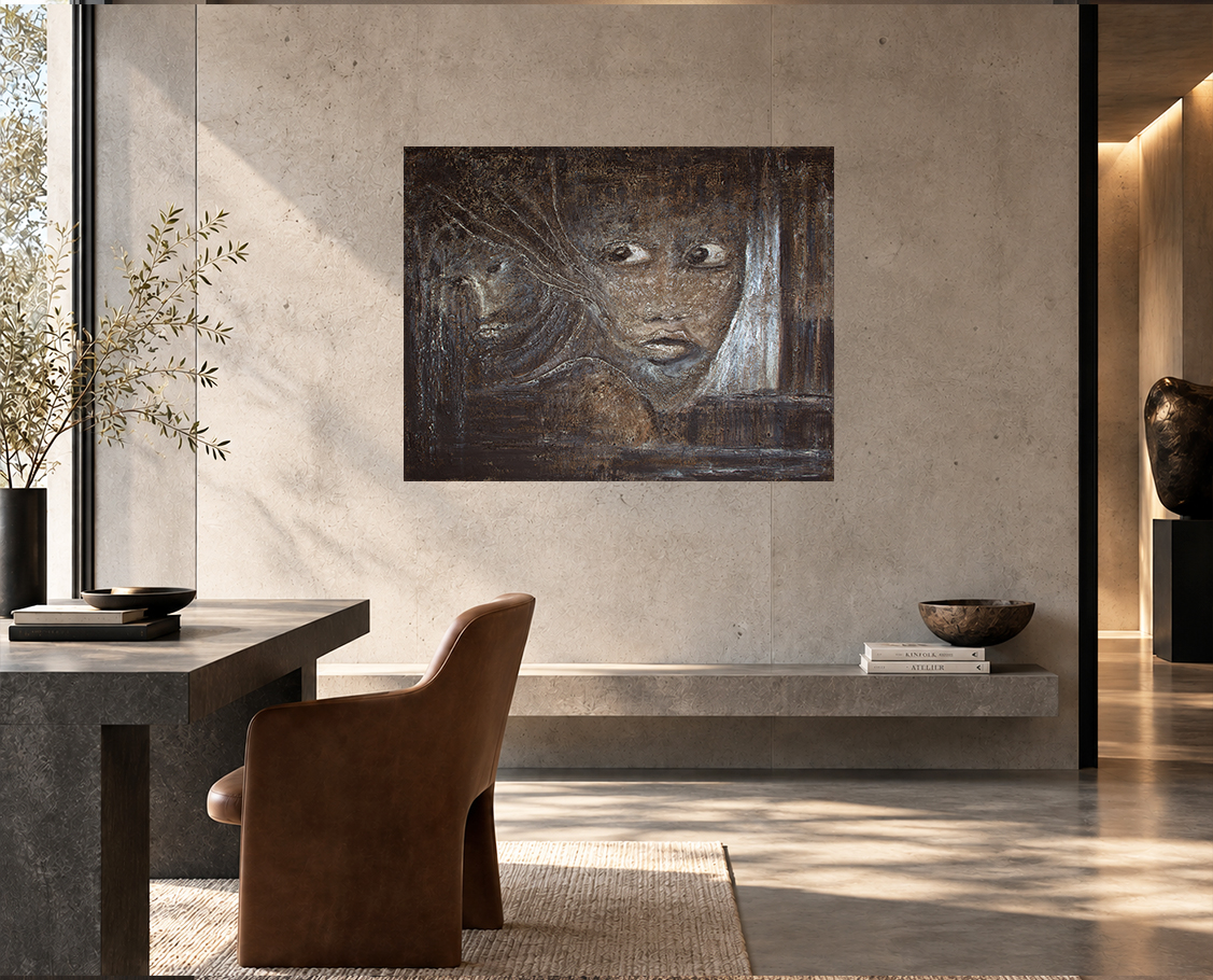 Le Trouble – portrait contemporain abstrait dans un intérieur moderne