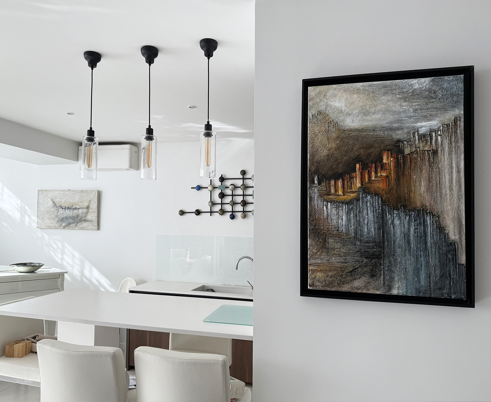 Tableau abstrait Profondeur dans un intérieur contemporain