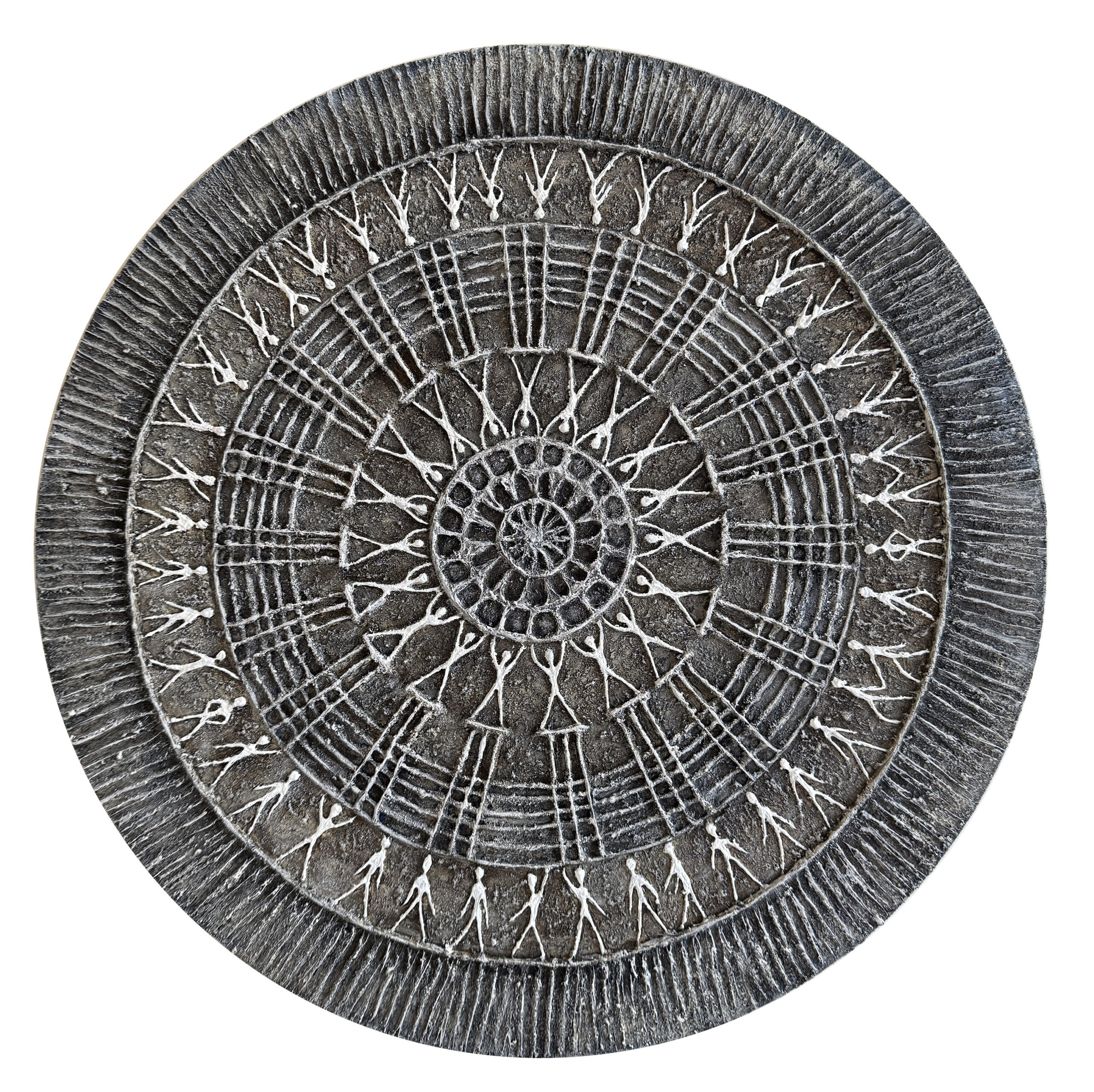 Résonance – tableau contemporain rond en relief – Natacha Gillot